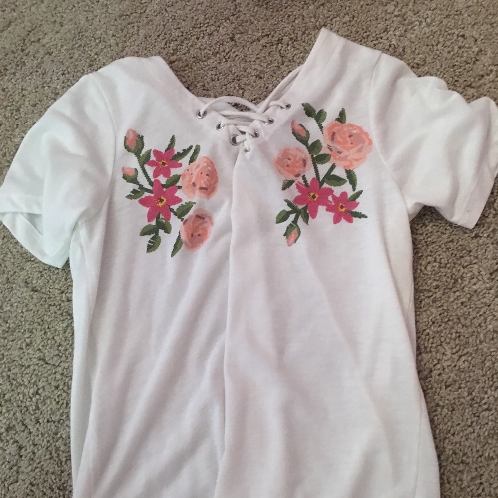 white floral lace up